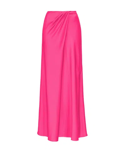 Pinko Draped Front-slit Maxi Skirt In Pink