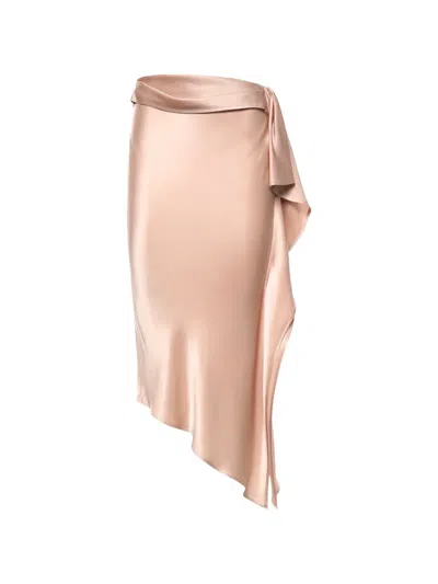 Pinko Draped Midi Skirt In Pink