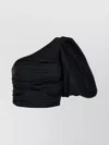 Pinko Draped One-shoulder Top Ruched Detailing In Black