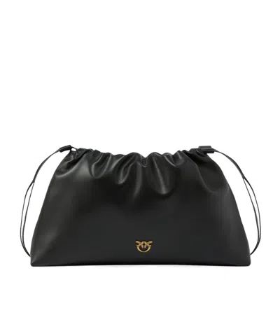 Pinko Drawstring Clutch In Black