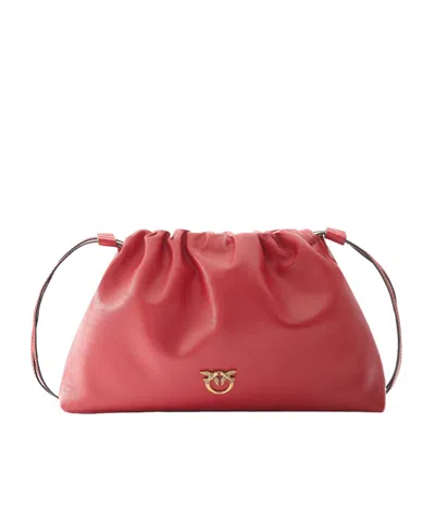 Pinko Drawstring Clutch In Red