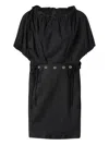 Pinko Poplin Mini Dress With Gathering And Eyelets