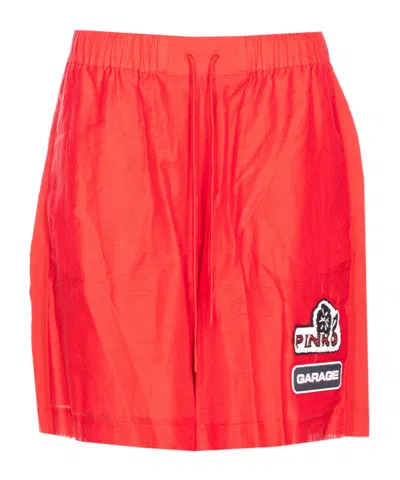 PINKO PINKO LOGO PATCH WIDE LEG BERMUDA SHORTS