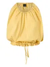 Pinko Top Ample Sans Manches En Popeline In Yellow