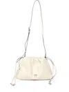 Pinko Drawstring Logo Shoulder Bag In White