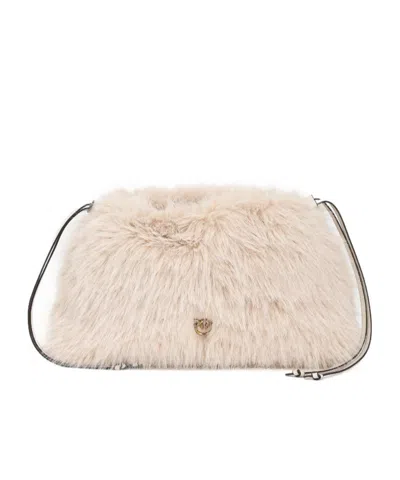 Pinko Drawstring Maxi Clutch Bag In Brown