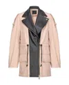 Pinko Parka In Cotone E Pelle In Nude
