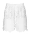 Pinko White Lace Design Serenata Rap Shorts In White