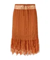 Pinko Drawstring Skirt In Brown