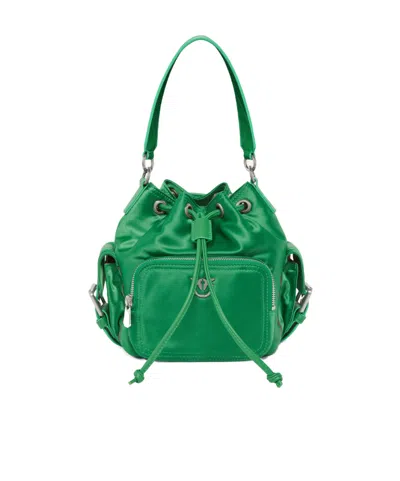 Pinko Drawstring Tote Bag In Green