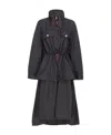 Pinko Drawstring Twill Parka Coat In Black