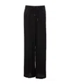 Pinko Wide Twill Trousers In Black