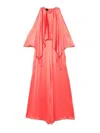 Pinko Red Dress With Round Neckline And Ruffle Details