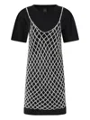 Pinko Black Cotton T-shirt Dress