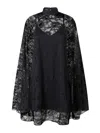 Pinko Rebrodè Lace Cape Mini Dress In Black