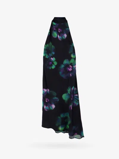 Pinko Viscose Dress With Mulitcolor Floral Print In Multi