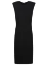 Pinko Robe Mi-longue Sans Manches En Cady Technique In Black