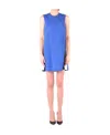 Pinko Blue Textured Mini Dress In Blue