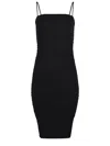 Pinko Forza Sleeveless Gathered Midi Crepe Dress In Black