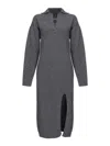 Pinko Spread-collar Knitted Midi Dress In Grey
