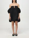Pinko Mini-robe Boule En Popeline In Black