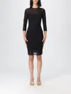 Pinko Dress Featuring Sheer Panel And 3/4 Sleeves In Black