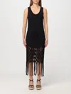 Pinko Kill Bill Mesh Fringe Mini Dress In Black