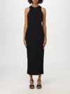 Pinko Beaded-trim Sleeveless Midi Dress In Schwarz