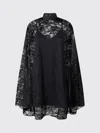 Pinko Rebrodè Lace Cape Mini Dress In Black