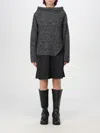 Pinko Bimaterial Dress With Wool Blend Sweater In Grau