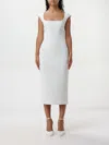 Pinko Midi Dress In Crepe Fabric With Zip In Weiss
