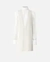 Pinko Dress With Georgette Sleeves And High Neck In White