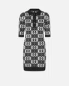 Pinko Love Birds Dress In Viscose Blend In Black