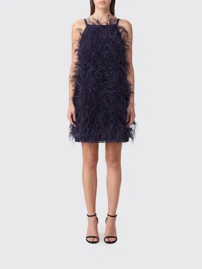Pinko Dress Woman Color Blue In Black