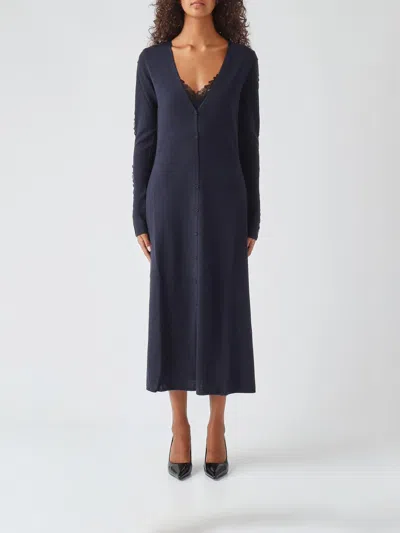 Pinko Dress Woman Color Navy In Blue