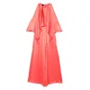 Pinko Red Dress With Round Neckline And Ruffle Details In Pink