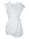 Pinko Short Shirt Dress With Crisscross In White