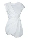 Pinko Short Shirt Dress With Crisscross In White