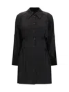 Pinko Short Shirt Dress In Habotai And Cotton