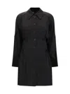 Pinko Short Shirt Dress In Habotai And Cotton
