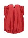 Pinko ‘bert' Red Dress With Exposed Shoulder Design And Removable Sleeves With Button In Red
