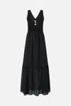 Pinko Long Sleeveless Cotton Dress With Neckline