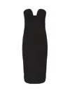 Pinko Fitted Black Stretch Viscose Midi Dress
