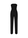 Pinko Strapless Black Jumpsuit With Structured Seams