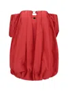 Pinko ‘bert' Red Dress With Exposed Shoulder Design And Removable Sleeves With Button In Red
