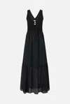 Pinko Long Sleeveless Cotton Dress With Neckline