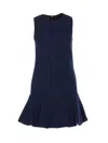 Pinko Strappy Pleated Gown Metallic Flare In Blue