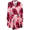 Pinko Plunging-neck Mini Dress With Floral Print
