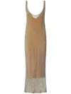 Pinko Sequinned Mermaid Dress With Openwork In Beige