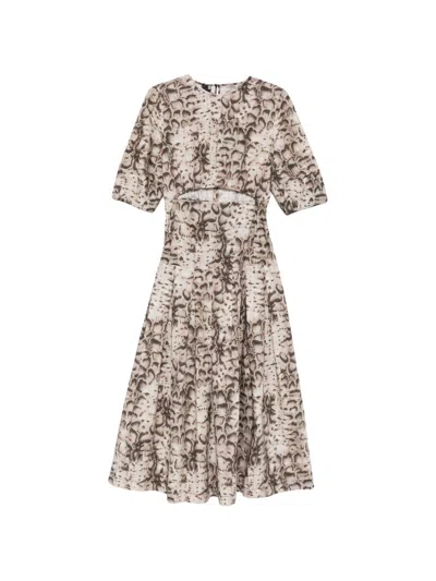 Pinko Multicolor Cotton Casual Dress In Gray